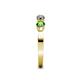 4 - Keva 3.40 mm Green Garnet and Diamond 5 Stone Wedding Band 