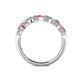 5 - Keva 3.40 mm Pink Tourmaline and Diamond 5 Stone Wedding Band 