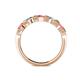 5 - Keva 3.40 mm Pink Tourmaline and Diamond 5 Stone Wedding Band 