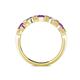 5 - Keva 3.40 mm Amethyst and Diamond 5 Stone Wedding Band 