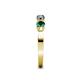 4 - Keva 3.40 mm Emerald and Diamond 5 Stone Wedding Band 