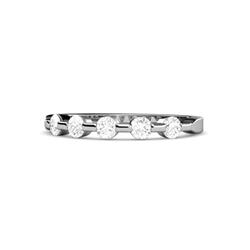 Keva White Sapphire Stone Wedding Band Round White Sapphire ctw Stone Bar Set Womens Wedding Band Stackable K White Gold