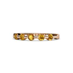 Keva Citrine Stone Wedding Band Round Citrine ctw Stone Bar Set Womens Wedding Band Stackable K Rose Gold