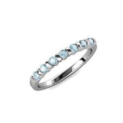Macie Aquamarine Wedding Band Stone Aquamarine Wedding Band ctw in K White Gold