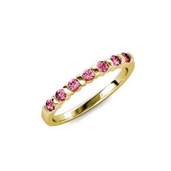 Macie Pink Tourmaline Wedding Band Stone Pink Tourmaline Wedding Band ctw in K Yellow Gold