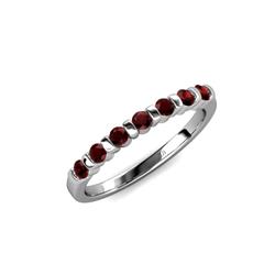 Macie Red Garnet Wedding Band Stone Red Garnet Wedding Band ctw in K White Gold