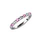 3 - Macie 2.00 mm Pink Sapphire and Diamond 7 Stone Wedding Band 