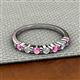 2 - Macie 2.00 mm Pink Sapphire and Diamond 7 Stone Wedding Band 