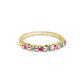 2 - Macie 2.00 mm Pink Sapphire and Diamond 7 Stone Wedding Band 