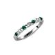 3 - Macie 2.00 mm Emerald and Diamond 7 Stone Wedding Band 