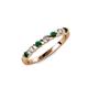 3 - Macie 2.00 mm Emerald and Diamond 7 Stone Wedding Band 