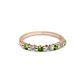 2 - Macie 2.00 mm Green Garnet and Diamond 7 Stone Wedding Band 