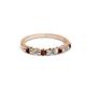 2 - Macie 2.00 mm Red Garnet and Diamond 7 Stone Wedding Band 