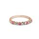 2 - Macie 2.00 mm Rhodolite Garnet and Diamond 7 Stone Wedding Band 