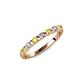 3 - Macie 2.00 mm Yellow and White Diamond 7 Stone Wedding Band 