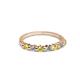 2 - Macie 2.00 mm Yellow and White Diamond 7 Stone Wedding Band 