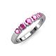 1 - Roena 0.80 ctw Pink Sapphire Round (3.80 mm) & (3.30 mm) 5 Stone Wedding Band 