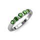 1 - Roena 0.86 ctw Green Garnet Round (3.80 mm) & (3.30 mm) 5 Stone Wedding Band 