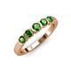 1 - Roena 0.86 ctw Green Garnet Round (3.80 mm) & (3.30 mm) 5 Stone Wedding Band 