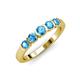 1 - Roena 0.74 ctw Blue Topaz Round (3.80 mm) & (3.30 mm) 5 Stone Wedding Band 