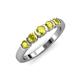 1 - Roena 0.76 ctw Yellow Diamond Round (3.80 mm) & (3.30 mm) 5 Stone Wedding Band 