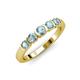 1 - Roena 0.66 ctw Aquamarine Round (3.80 mm) & (3.30 mm) 5 Stone Wedding Band 