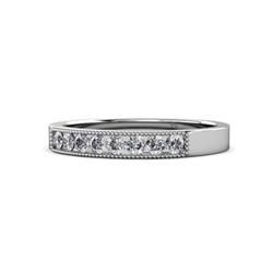 Gania Diamond Stone Wedding Band Diamond Stone Channel set Milgrain Womens Wedding Band Stackable ctw Platinum