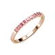 3 - Neria 2.50 mm Pink Tourmaline 9 Stone Wedding Band 