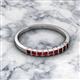 2 - Neria 2.50 mm Red Garnet 9 Stone Wedding Band 