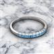 2 - Neria 2.50 mm Blue Topaz 9 Stone Wedding Band 