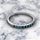 2 - Neria 2.50 mm Blue Diamond 9 Stone Wedding Band 