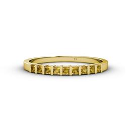 Neria Citrine Stone Wedding Band Princess Cut Citrine ctw Stone Womens Wedding Band Stackable K Yellow Gold