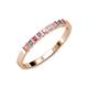 3 - Neria 2.50 mm Pink Tourmaline and Diamond 9 Stone Wedding Band 