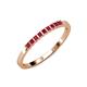 3 - Neria 2.00 mm Ruby 9 Stone Wedding Band 