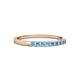 2 - Neria 2.00 mm Blue Topaz 9 Stone Wedding Band 