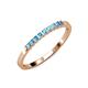 3 - Neria 2.00 mm Blue Topaz 9 Stone Wedding Band 