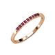 3 - Neria 2.00 mm Rhodolite Garnet 9 Stone Wedding Band 