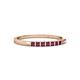 2 - Neria 2.00 mm Rhodolite Garnet 9 Stone Wedding Band 