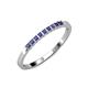 3 - Neria 2.00 mm Iolite 9 Stone Wedding Band 