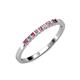 3 - Neria 2.00 mm Pink Tourmaline and Diamond 9 Stone Wedding Band 