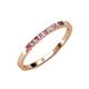 3 - Neria 2.00 mm Pink Tourmaline and Diamond 9 Stone Wedding Band 