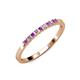 3 - Neria 2.00 mm Amethyst and Diamond 9 Stone Wedding Band 