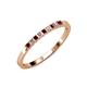 3 - Neria 2.00 mm Red Garnet and Diamond 9 Stone Wedding Band 