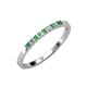 3 - Neria 2.00 mm Green Garnet and Diamond 9 Stone Wedding Band 