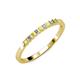 3 - Neria 2.00 mm Yellow and White Diamond 9 Stone Wedding Band 