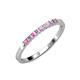 3 - Neria 2.00 mm Pink Sapphire and Diamond 9 Stone Wedding Band 