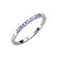 3 - Neria 2.00 mm Tanzanite and Diamond 9 Stone Wedding Band 