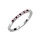 3 - Neria 2.00 mm Red Garnet and Diamond 9 Stone Wedding Band 