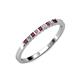 3 - Neria 2.00 mm Rhodolite Garnet and Diamond 9 Stone Wedding Band 