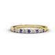 1 - Neria 2.50 mm Tanzanite and Diamond 9 Stone Wedding Band 